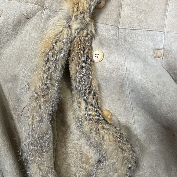 SHEARING REAL FUR LINED COAT SIZE M - Picture 11 of 16